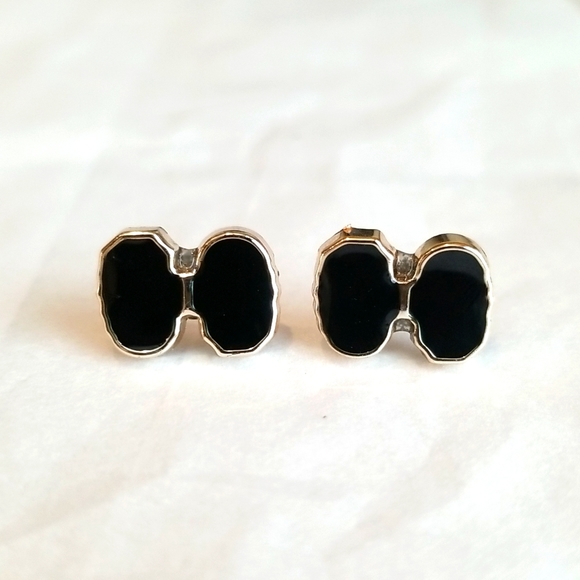 3 for $15 Black Enamel Minimalist Earrings - Picture 2 of 4